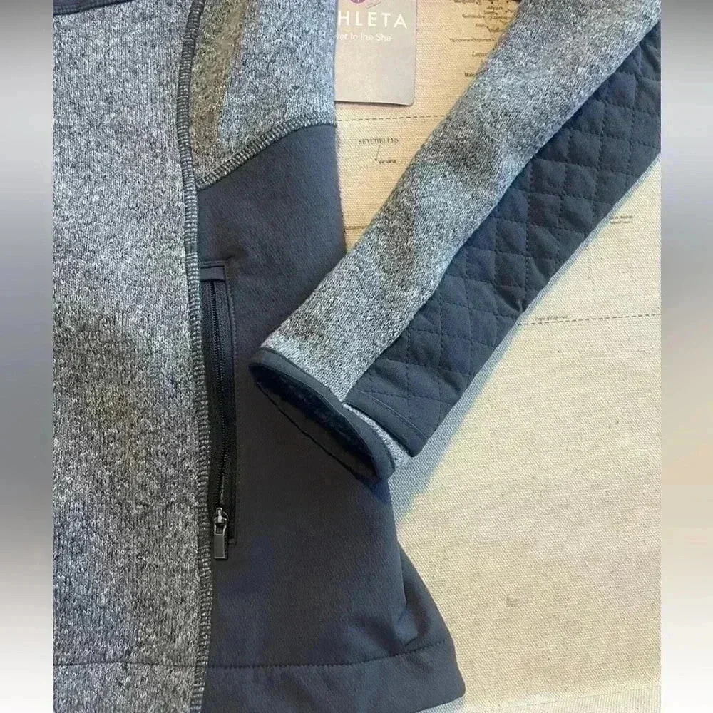 🆕Athleta Truckee XXS Fleece Jacket Gray - Picture 2 of 7